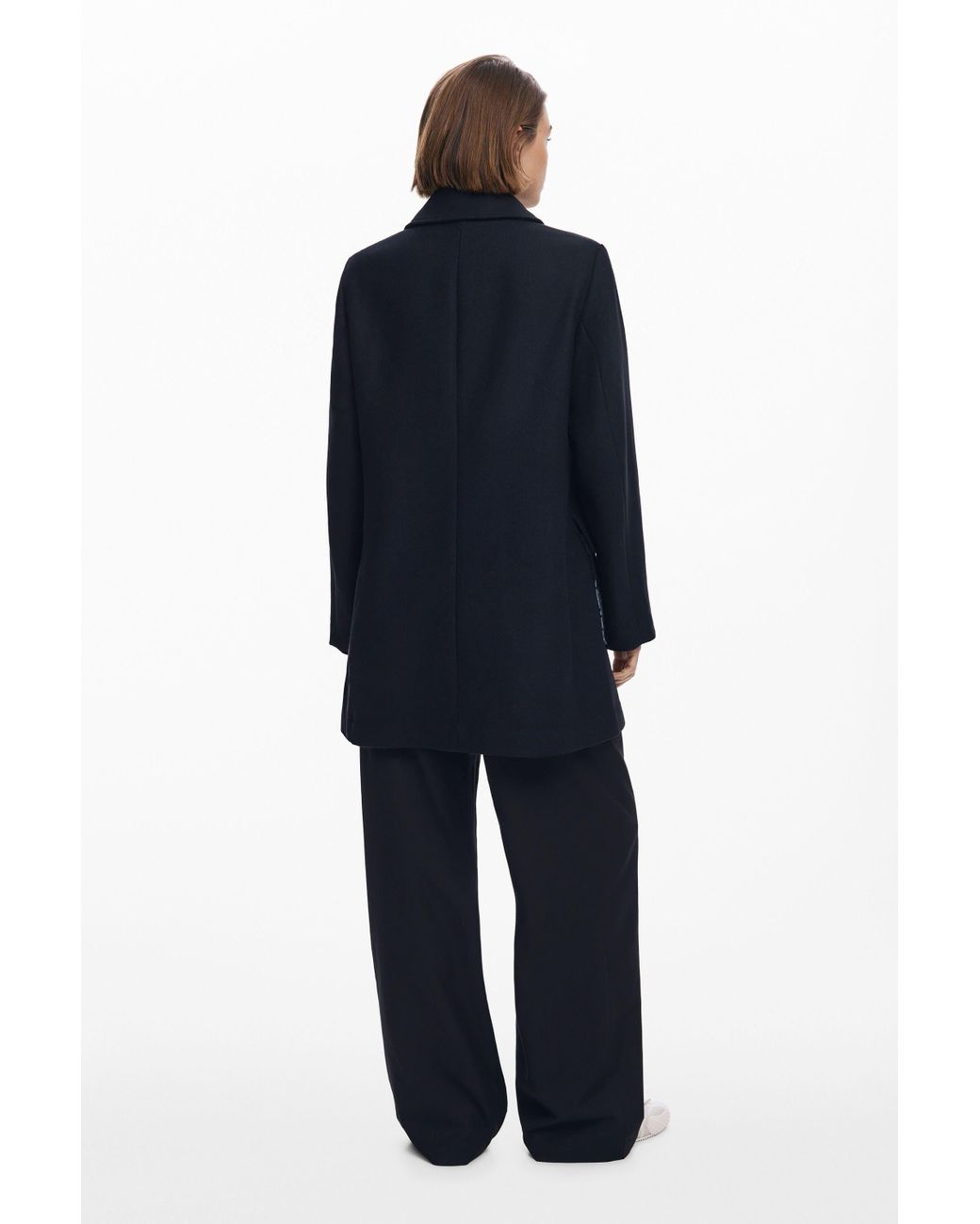 Desigual Blue Straight Patchwork Coat