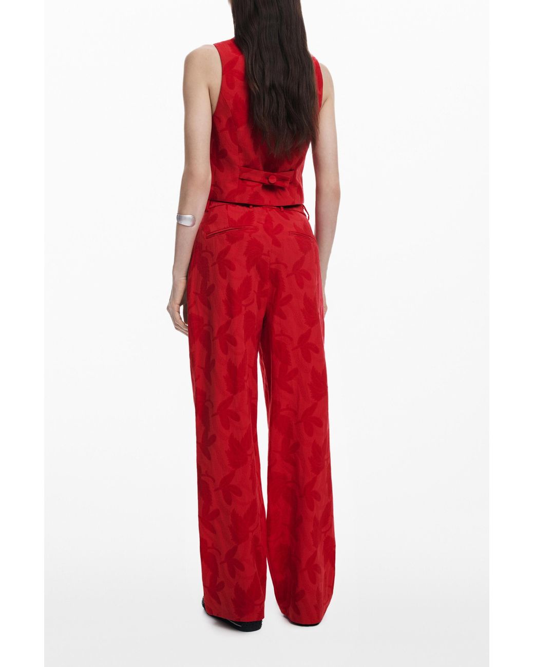 Desigual Red Contrast Vest