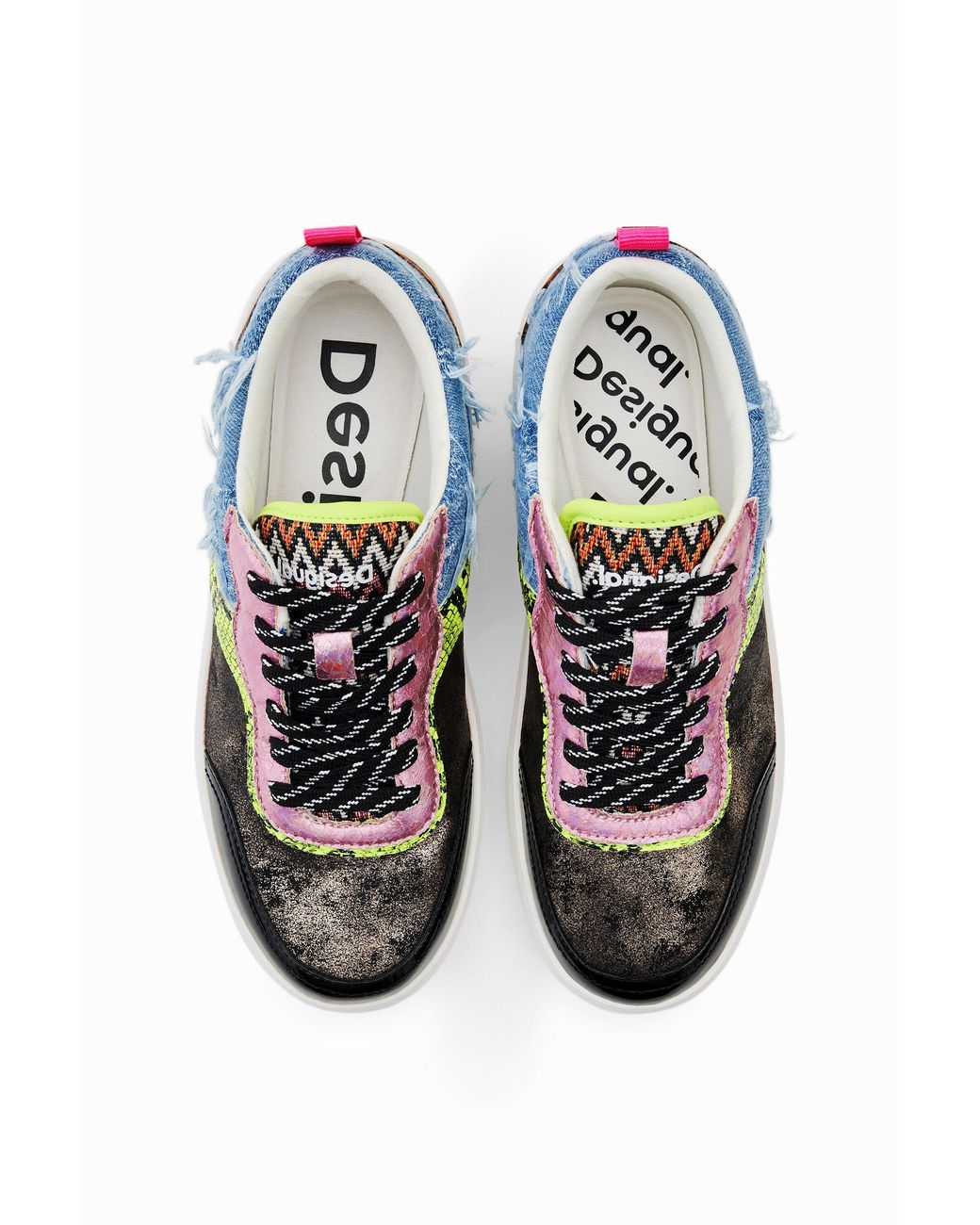 Desigual Blue Patchwork Sneakers