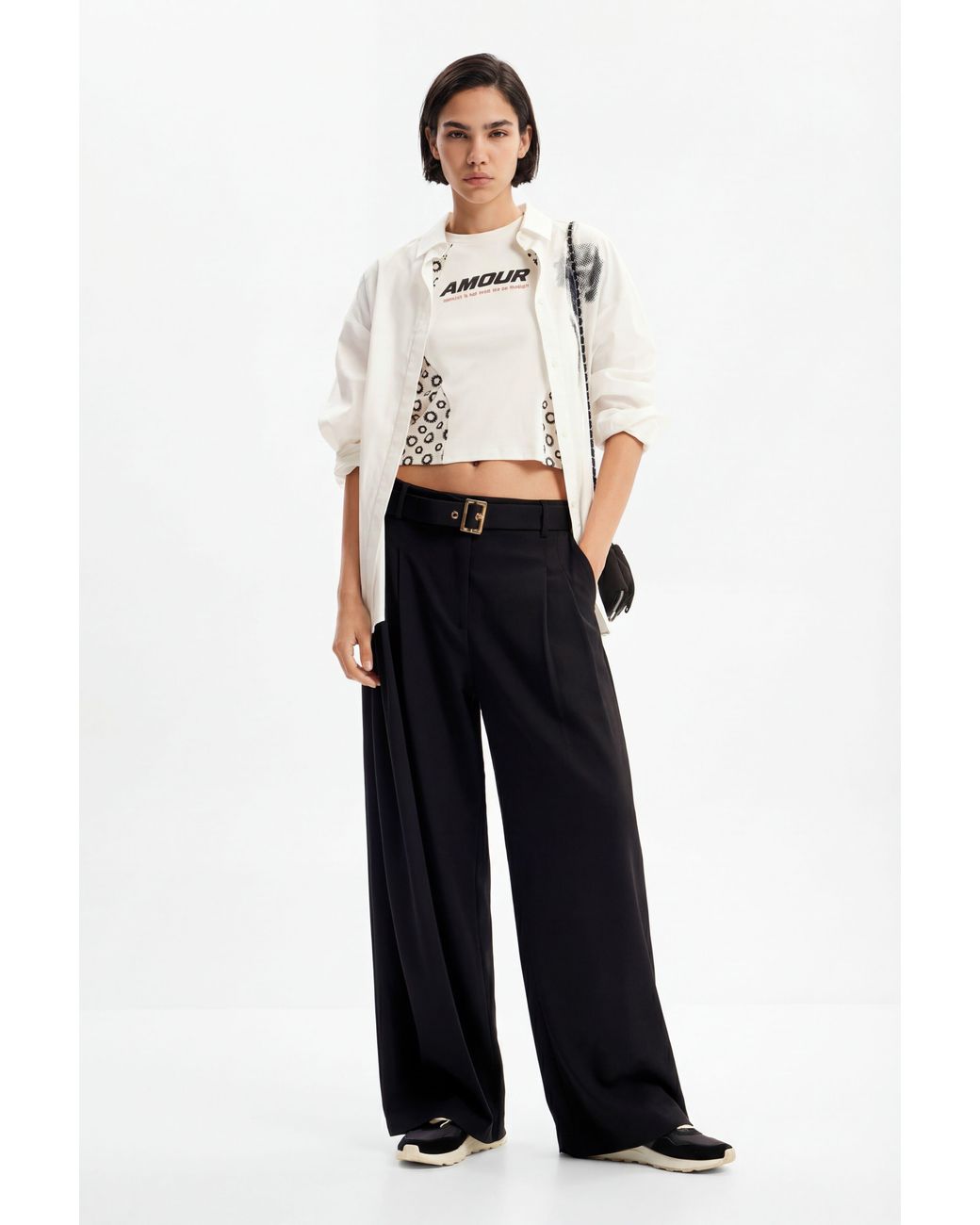Desigual Blue Wide Tailored Trousers