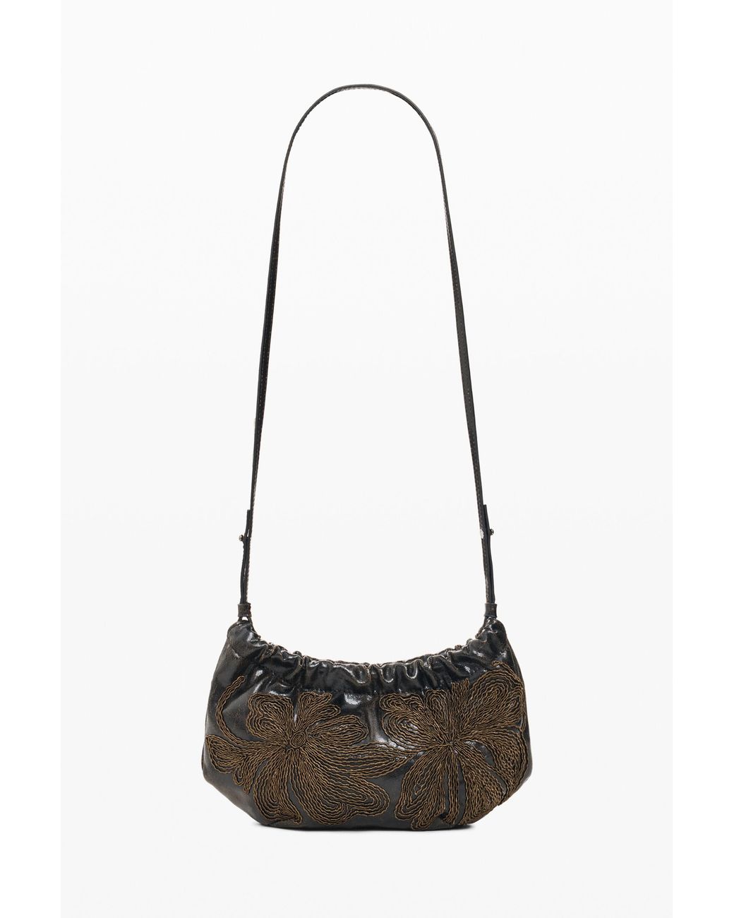 Desigual White Small Embroidered Bag, Polyurethane