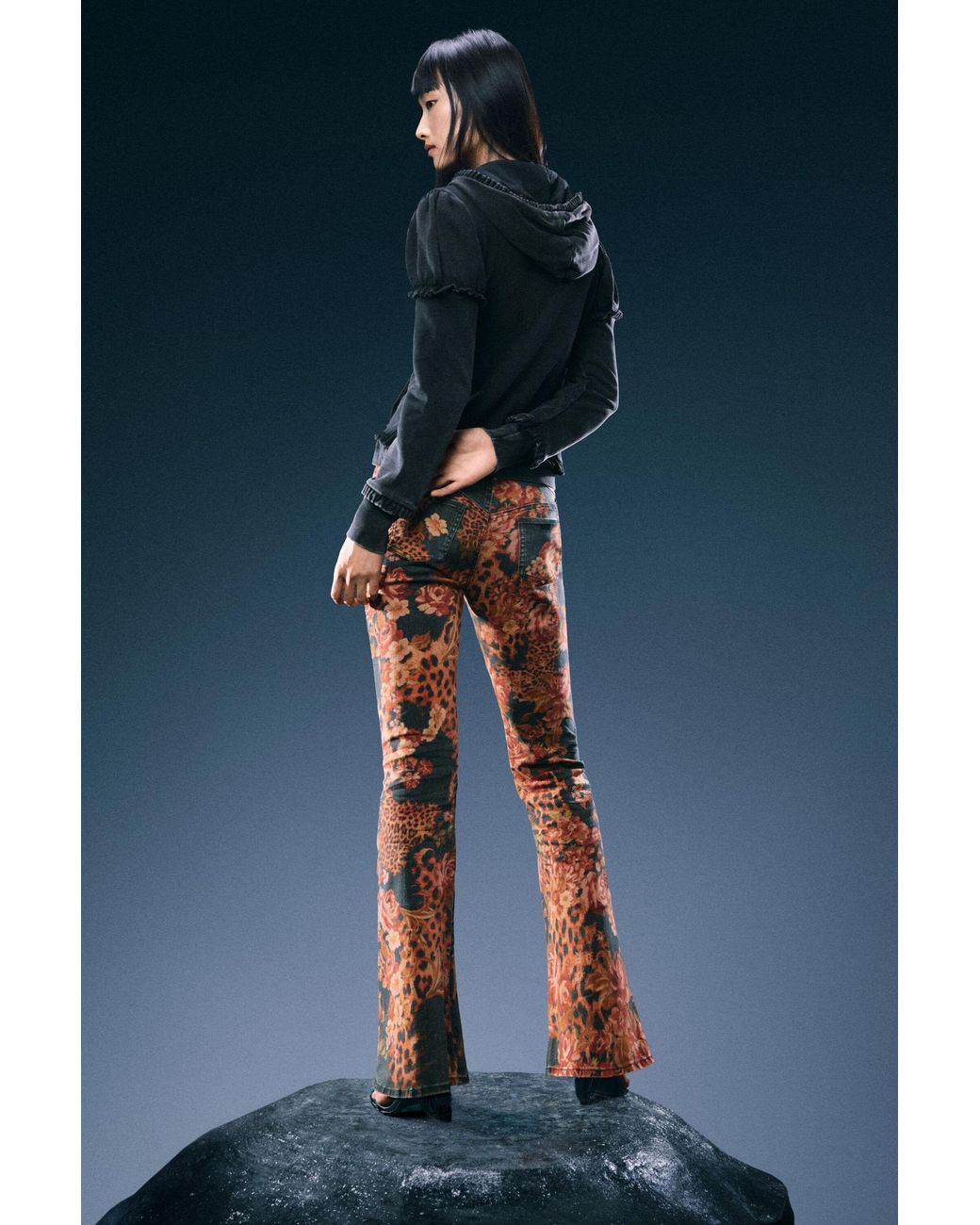 Desigual Blue Puff Sleeve Jacket, Cotton