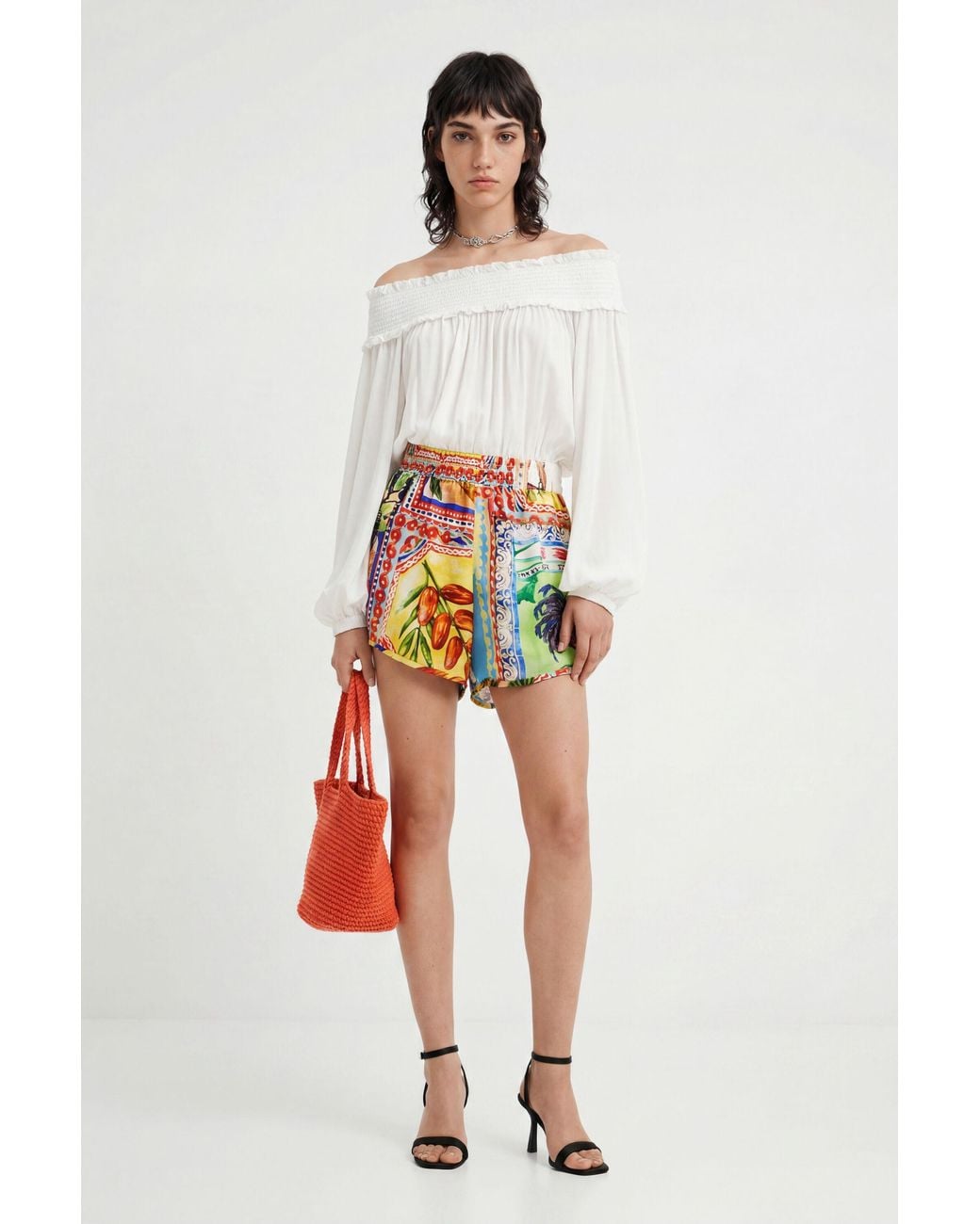 Desigual White Stella Jean Tutti Frutti Romper, Viscose