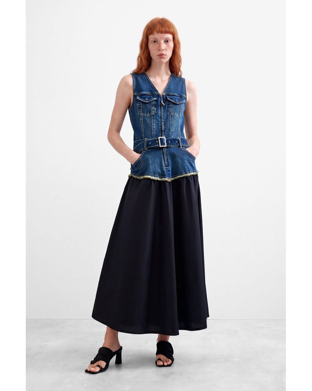 Desigual Blue Sleeveless Denim Dress, Cotton