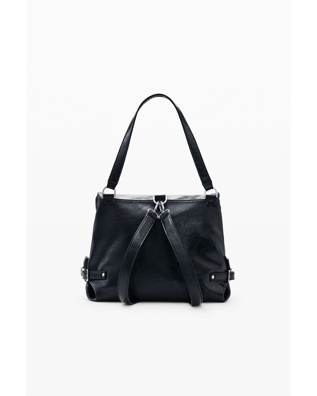 Desigual Black Medium Faux Leather Backpack, Polyurethane