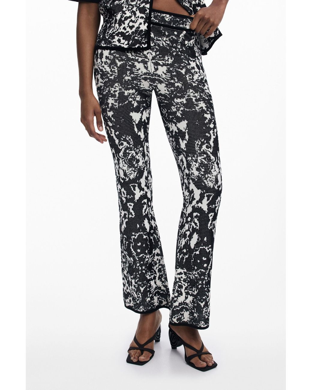 Desigual White Fluid Long Bandana Pants