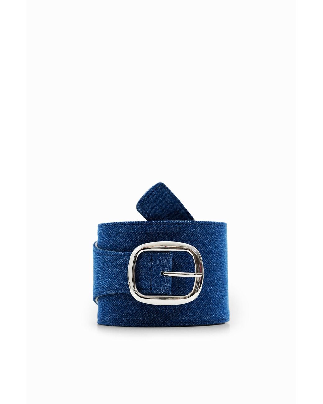 Desigual Blue Denim Sash Belt, Cotton