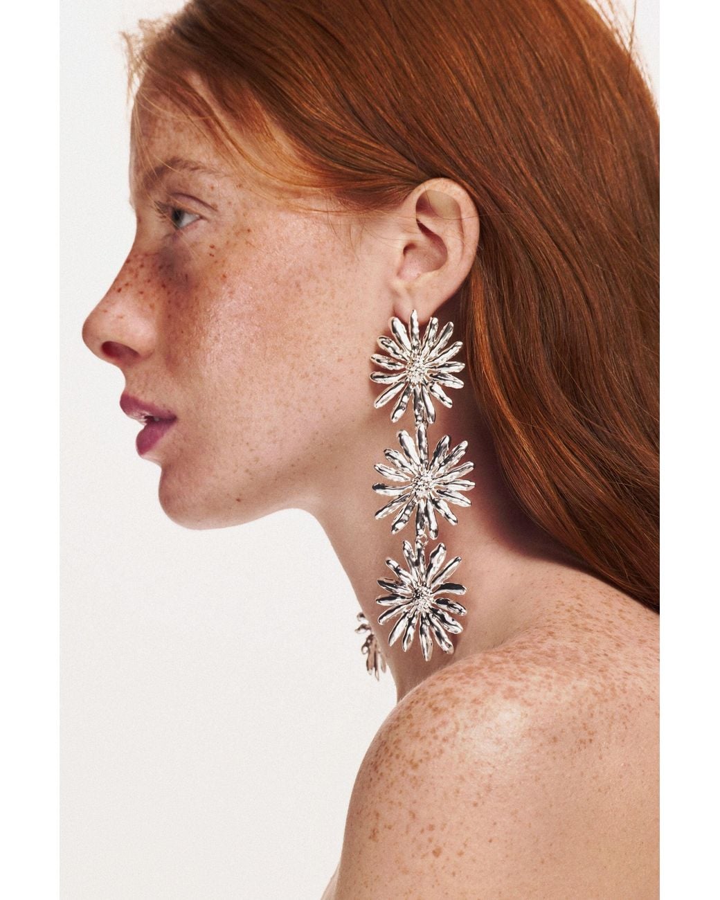 Desigual White Daisy Earrings Zalio