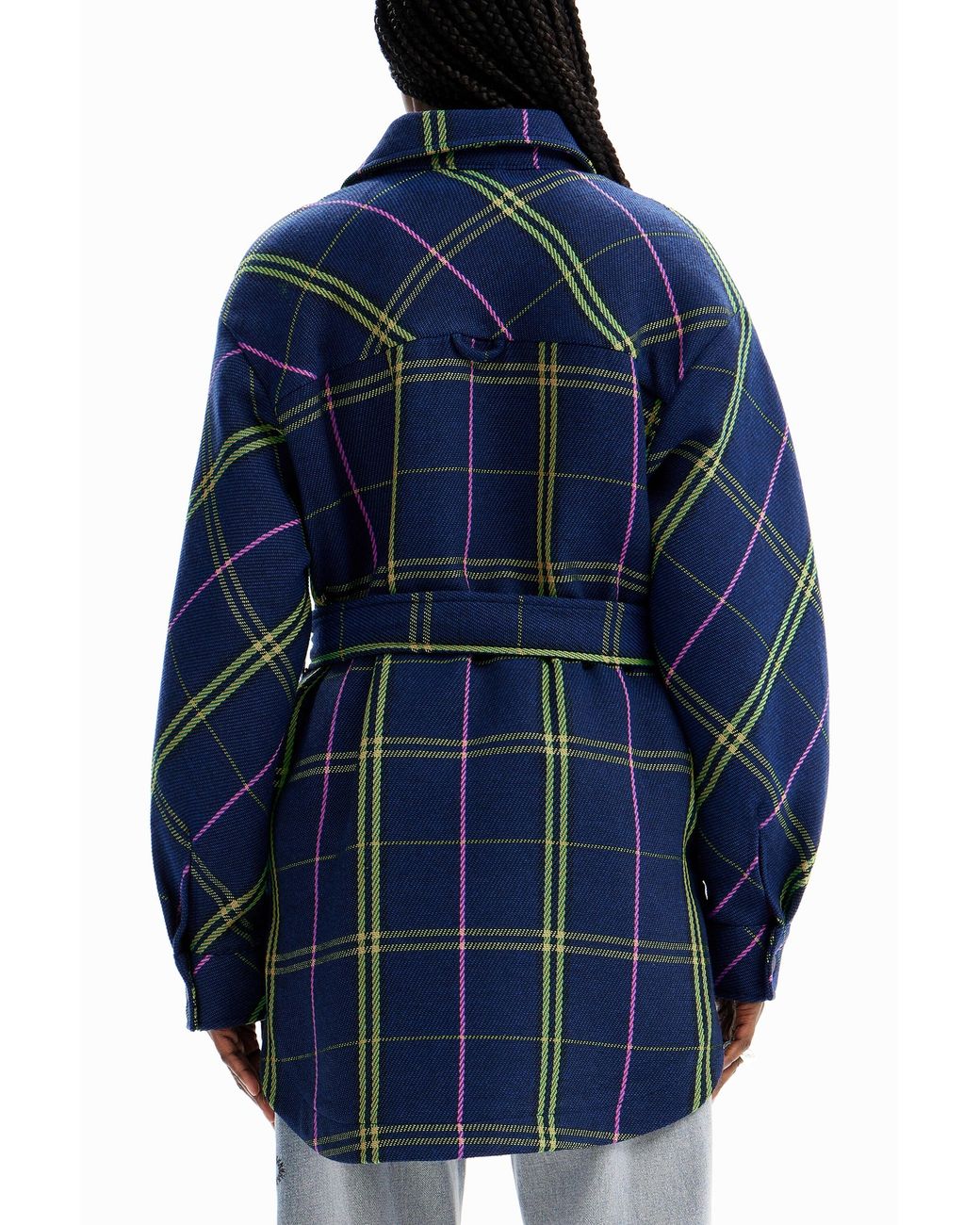 Desigual Blue Plaid Overshirt Jacket