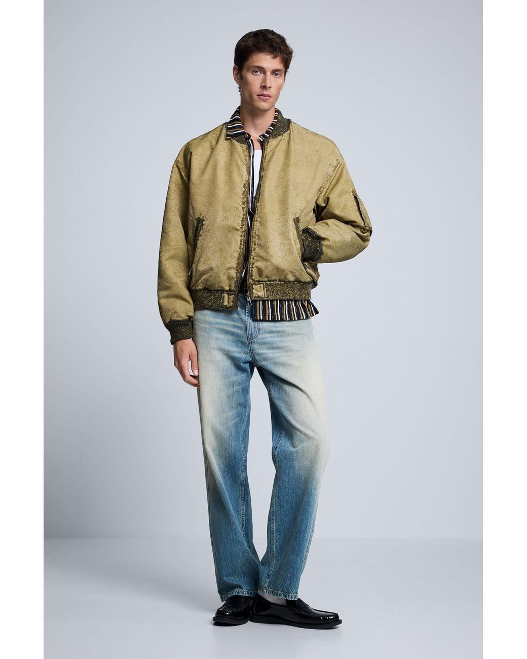 Desigual Brown Bomber Jacket, Polyamide for men
