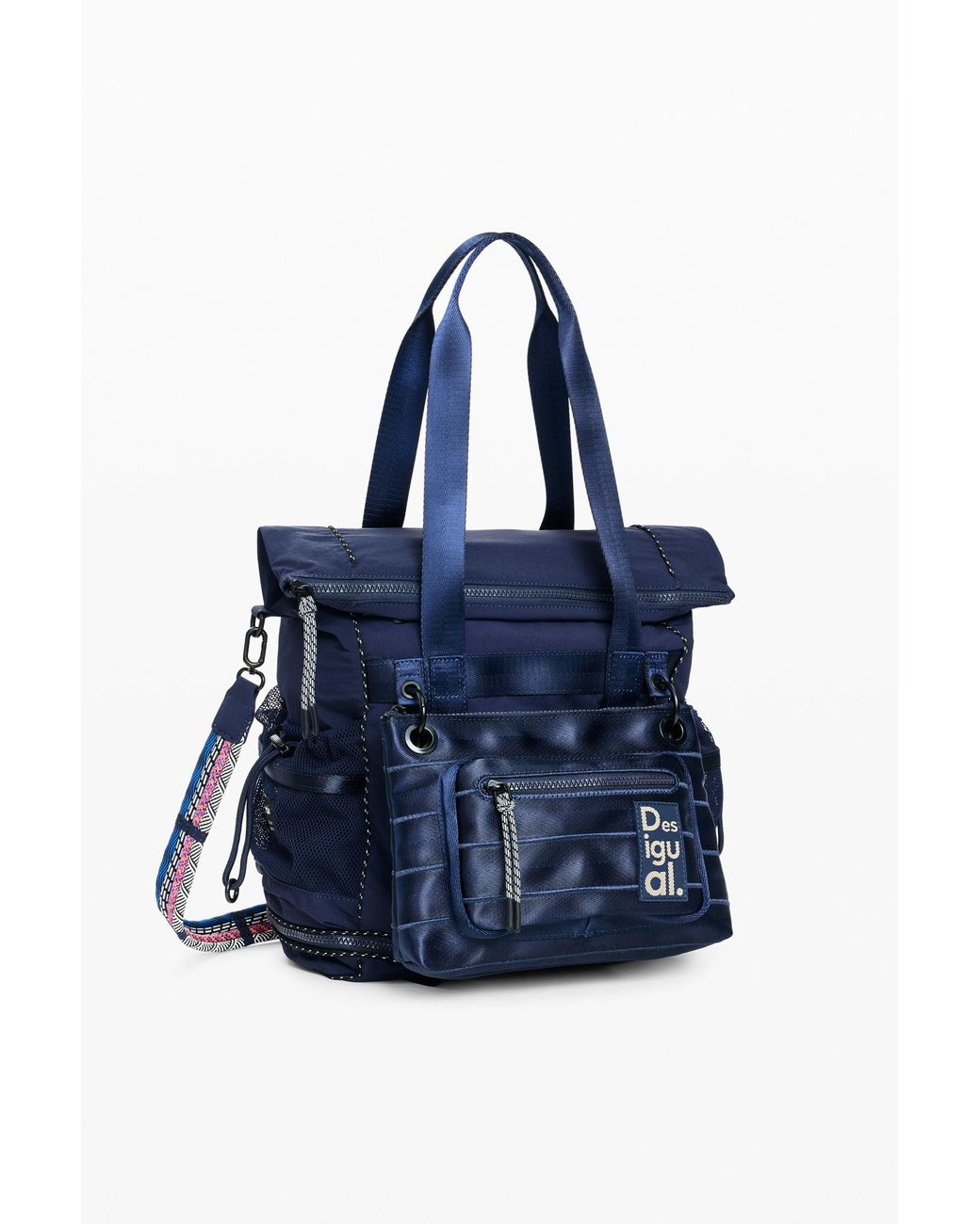Desigual Blue Large Multi-Position Nylon Backpack, Polyamide