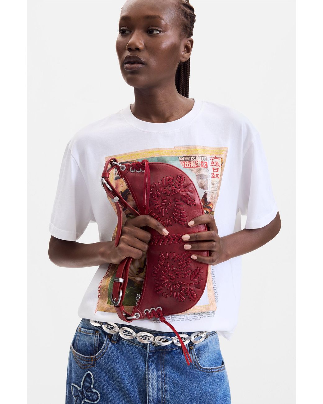 Desigual Medium Embroidered Bag, Polyurethane