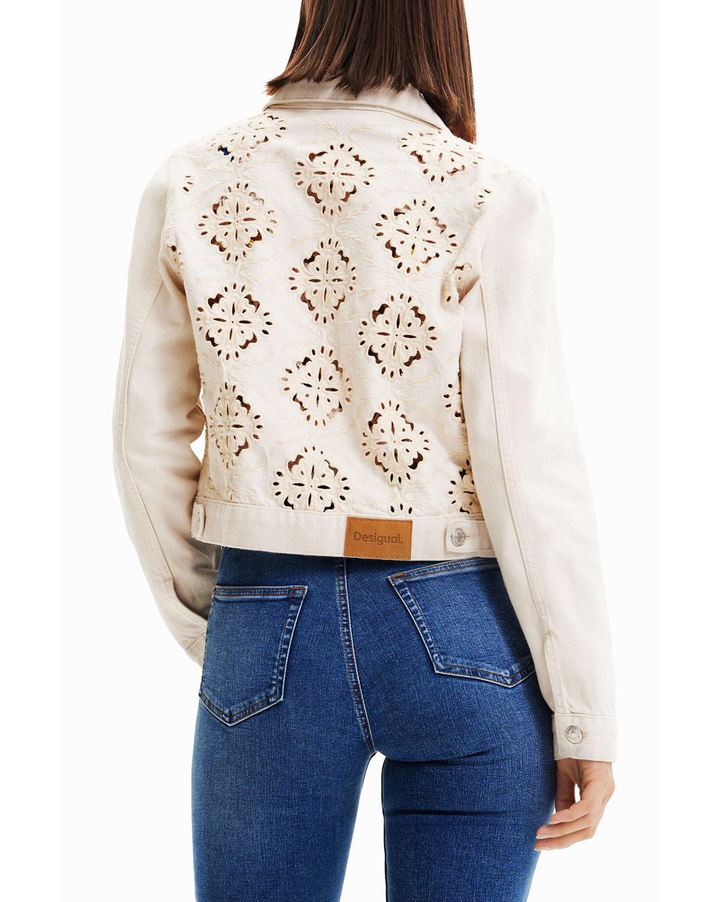 Desigual Blue Die-Cut Denim Jacket, Cotton
