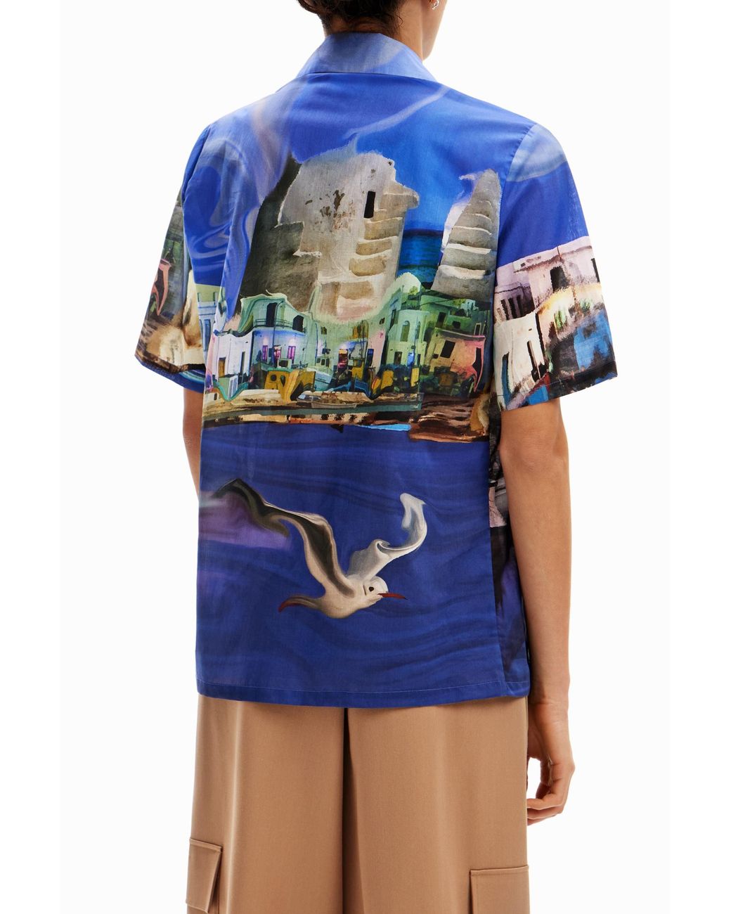 Desigual Blue M. Christian Lacroix Resort Shirt, Cotton