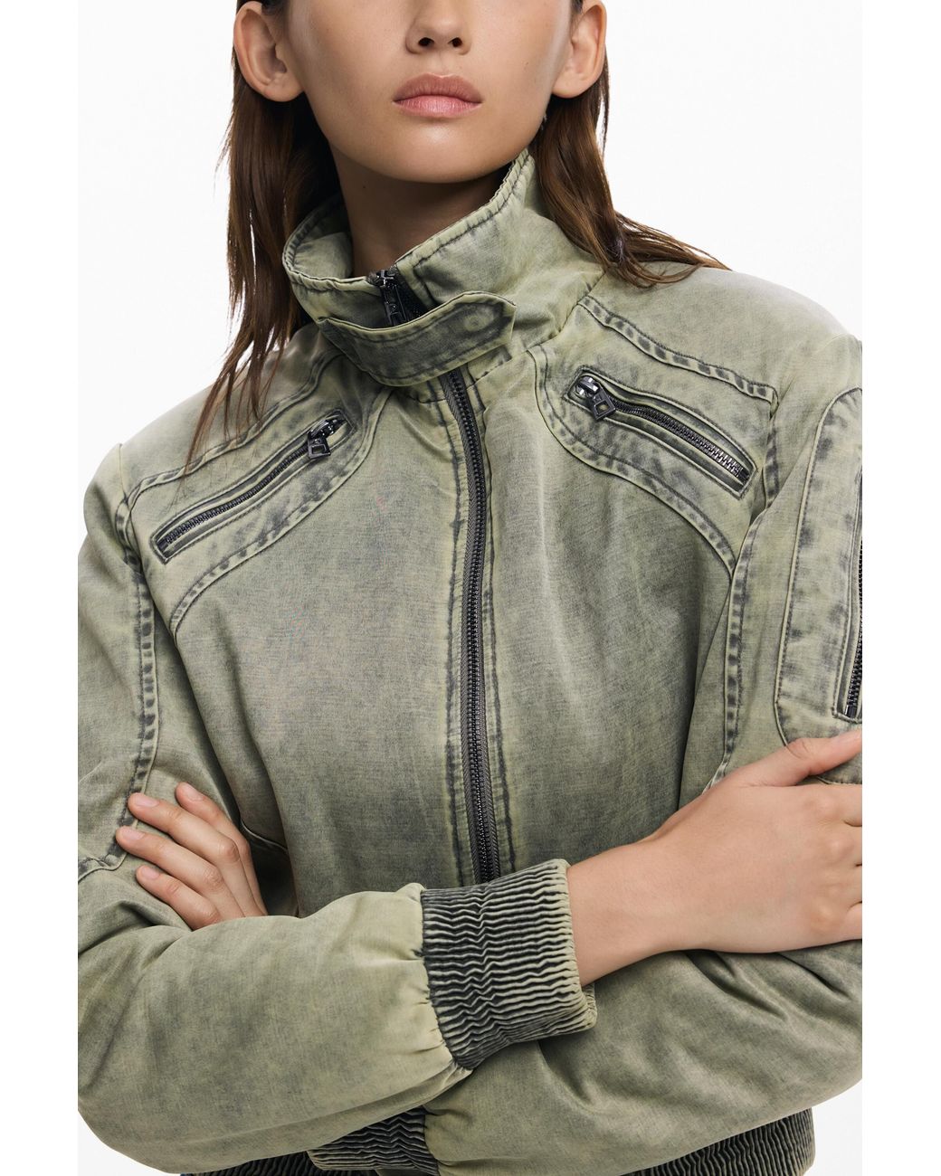 Desigual Black Short Jacket With Waistband