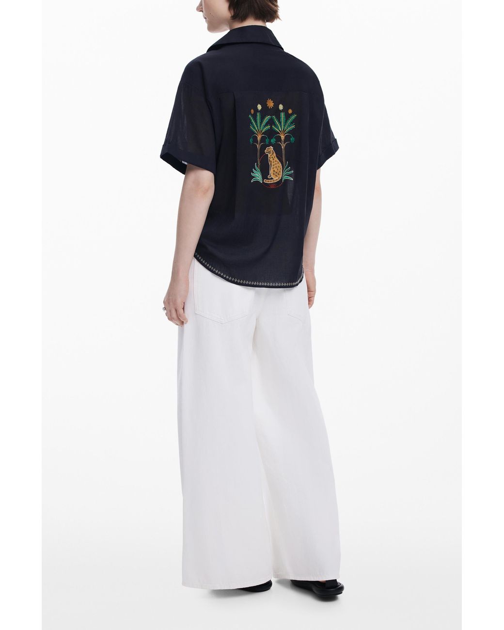 Desigual Blue Short-Sleeve Shirt, Cotton