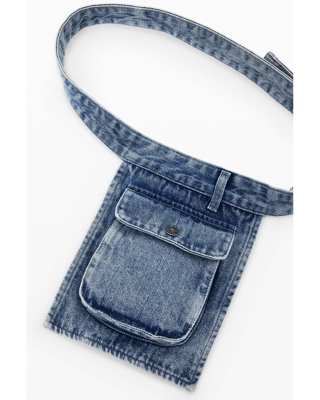Desigual Blue Denim Pocket Belt, Cotton