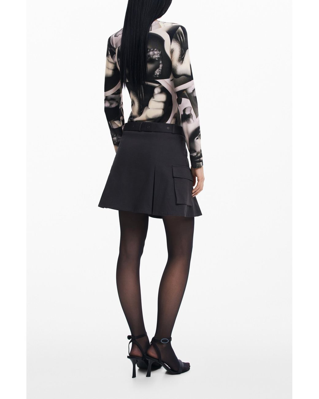 Desigual Black Surrealism T-Shirt, Viscose