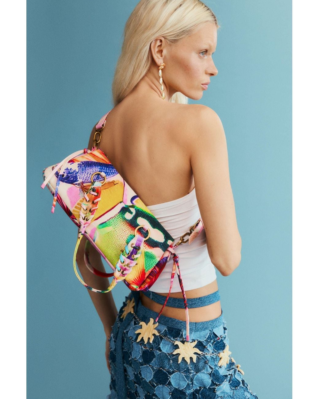 Desigual Metallic Bag Designed By Mr. Christian Lacroix, Cotton