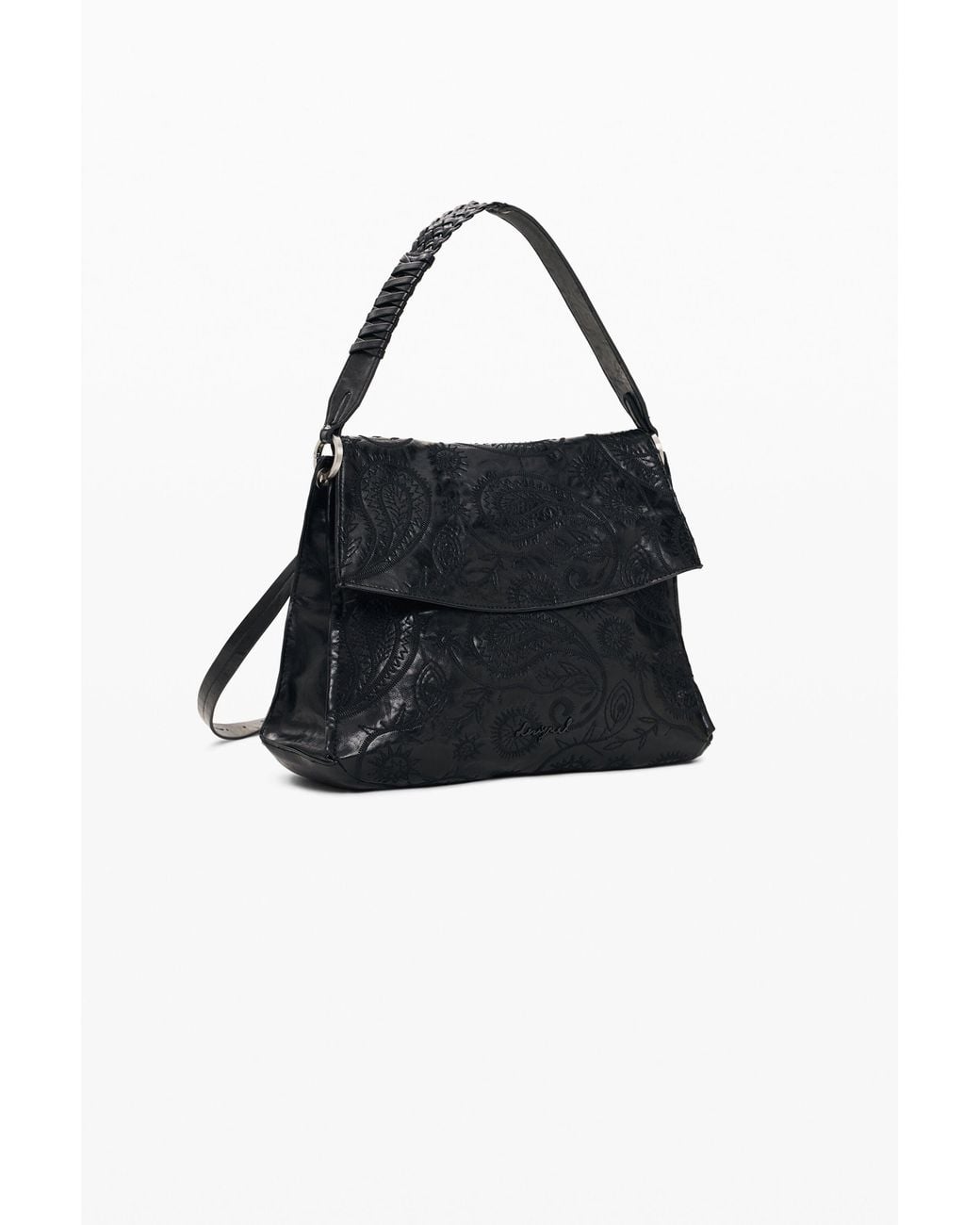 Desigual Black Medium Paisley Backpack, Polyurethane