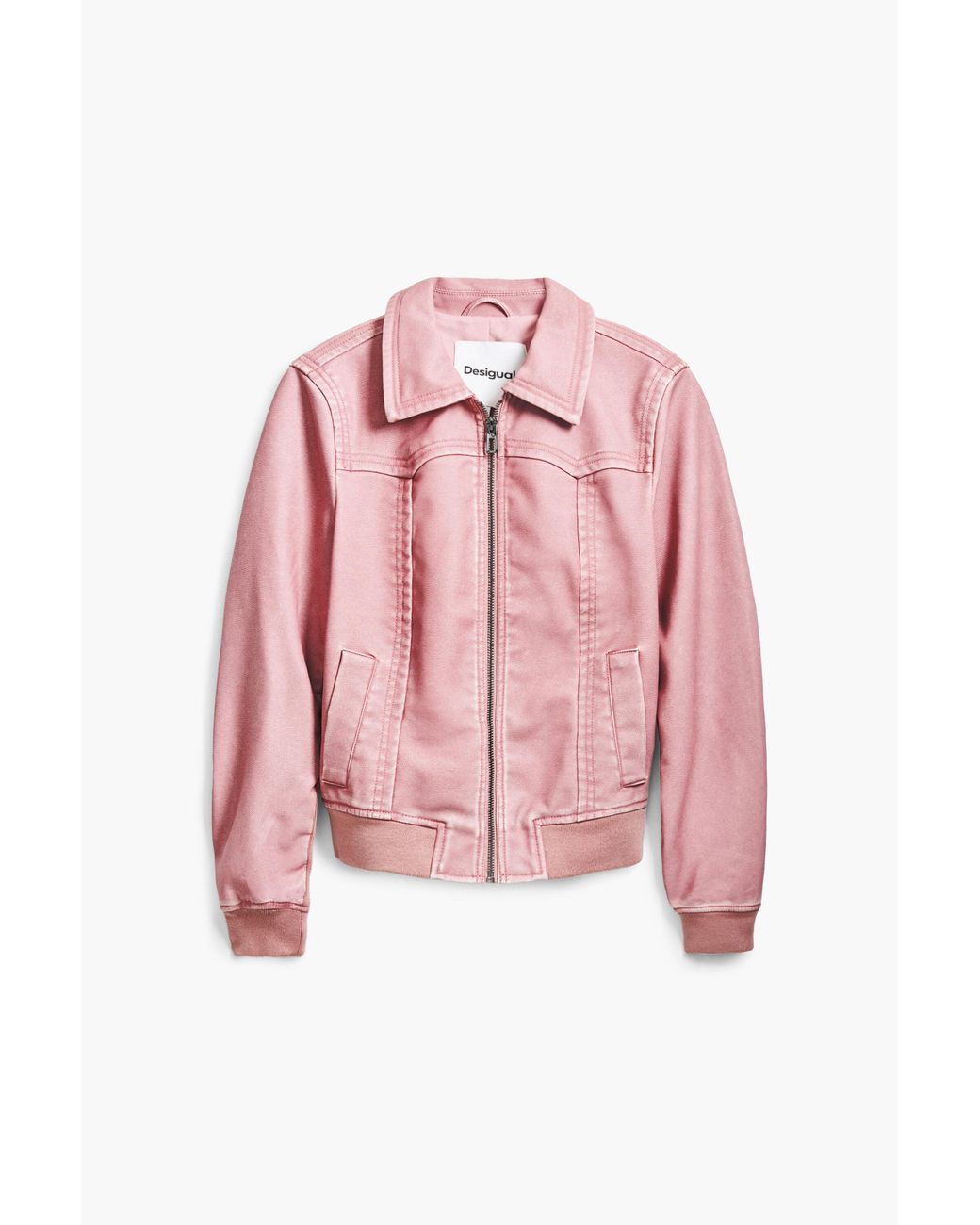 Desigual White Faux Leather Biker Jacket