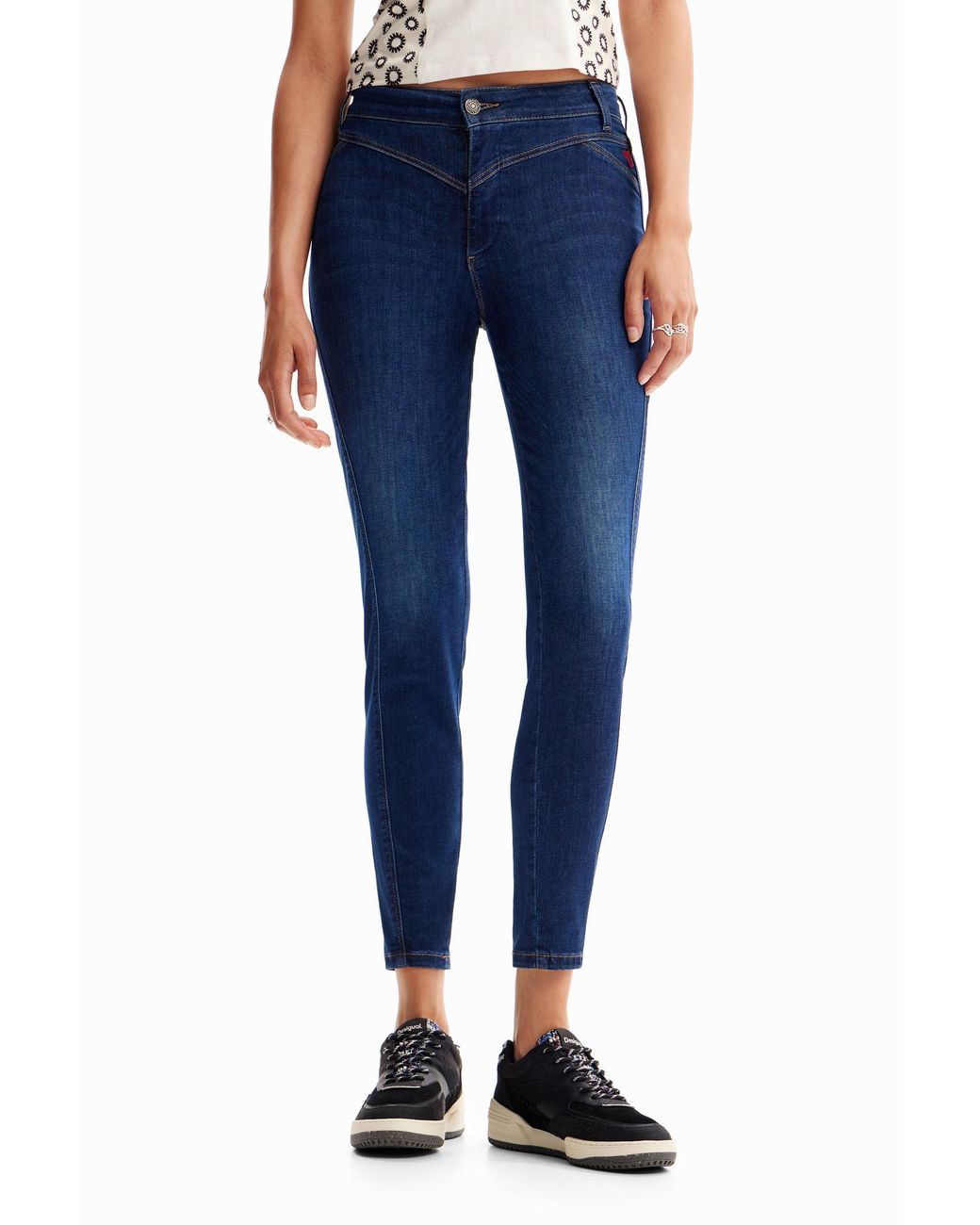 Desigual Blue Push-Up Skinny Jeans, Cotton