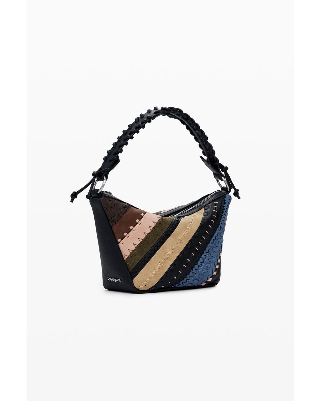 Desigual Blue Medium Patchwork Shoulder Bag, Polyurethane