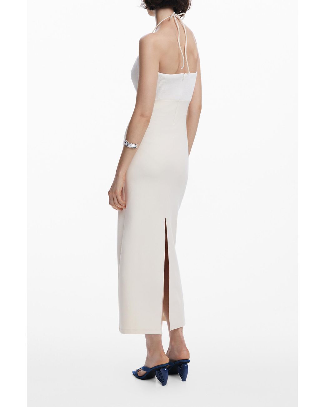 Desigual White Cut-Out Neckline Dress Shells