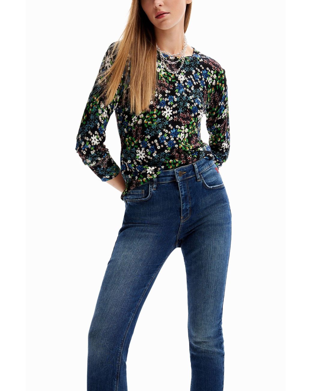 Desigual Blue Push-Up Skinny Jeans, Cotton
