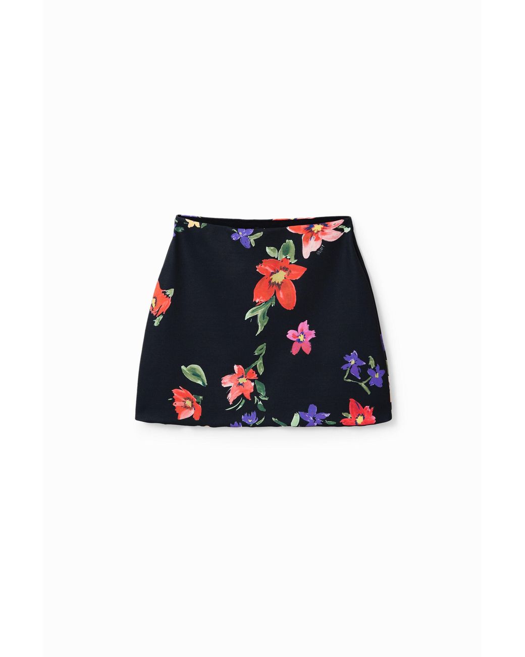 Desigual Black Floral Stretch Mini Skirt