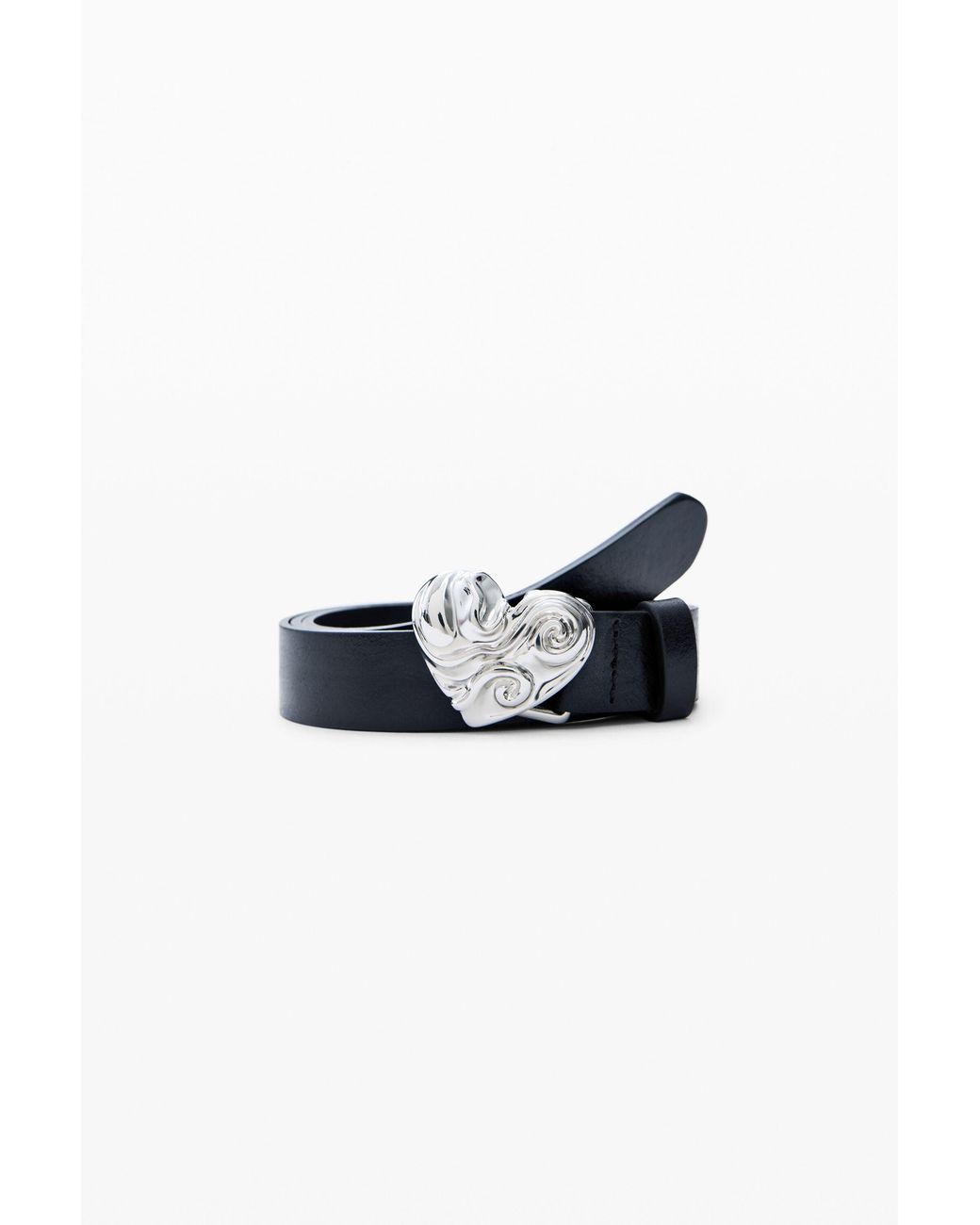 Desigual Blue Leather Heart Belt, Cow Leather