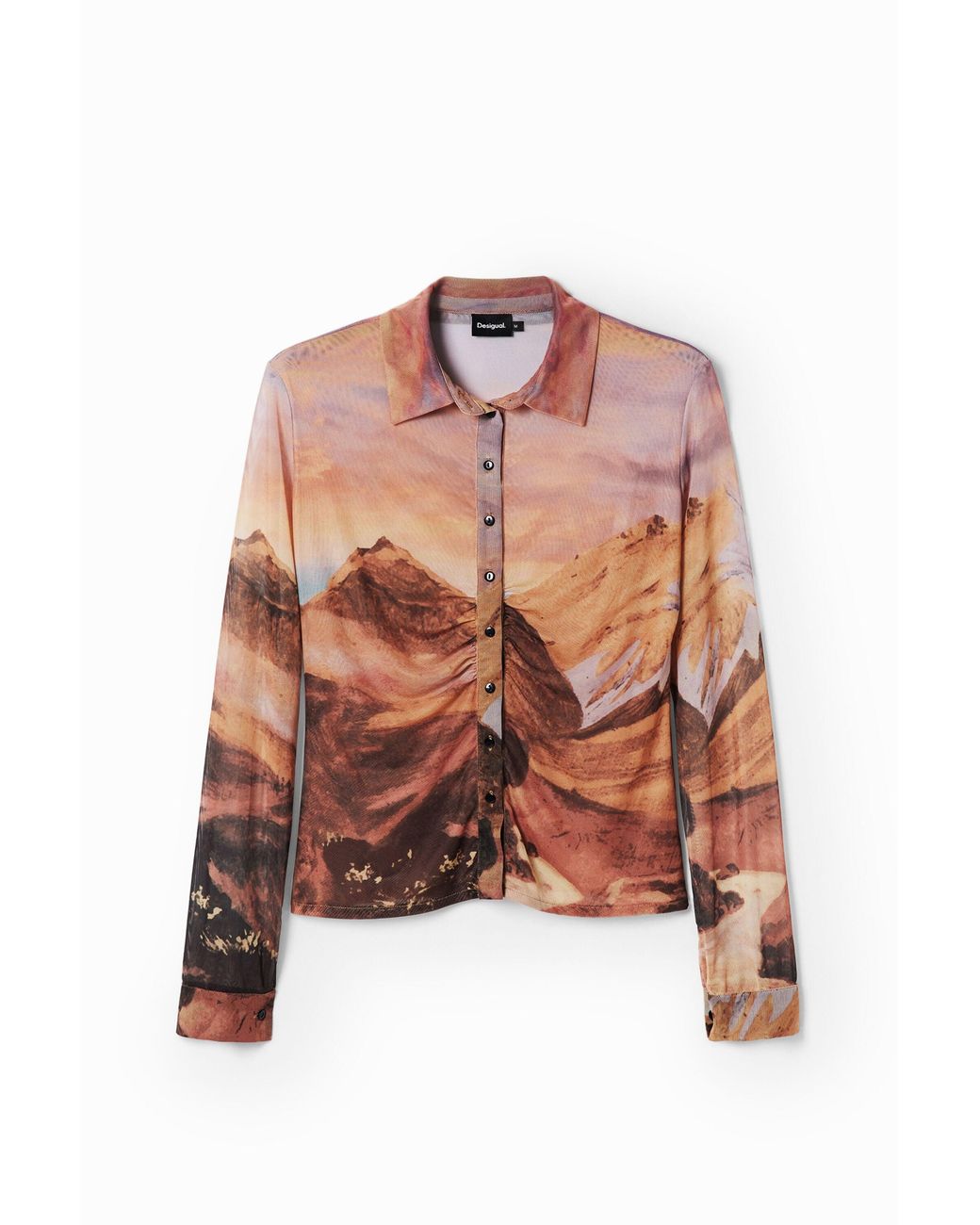 Desigual Multicolor Gathered Tulle Landscape T-Shirt, Polyester