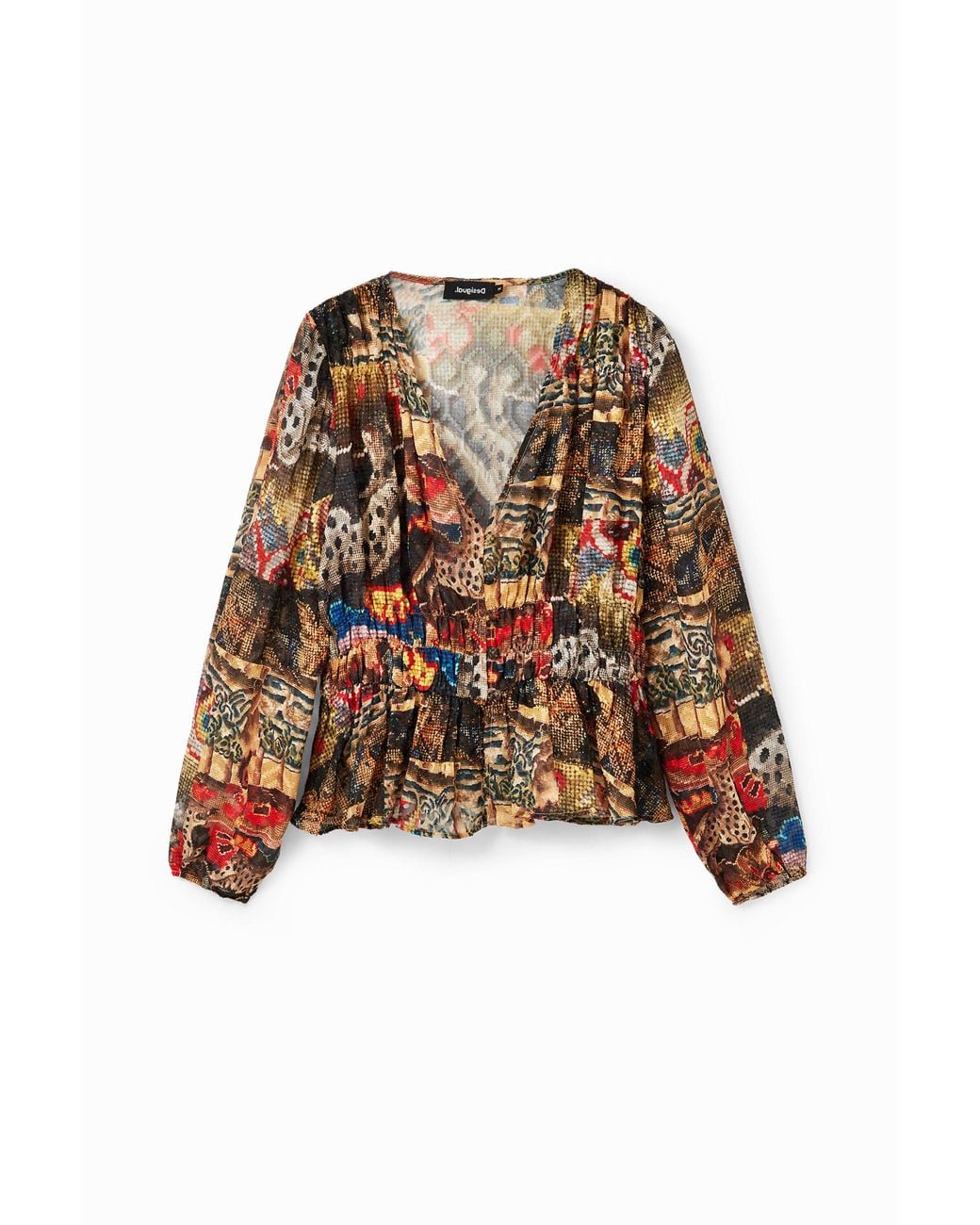 Desigual Brown M. Christian Lacroix Tapestry Blouse, Polyester