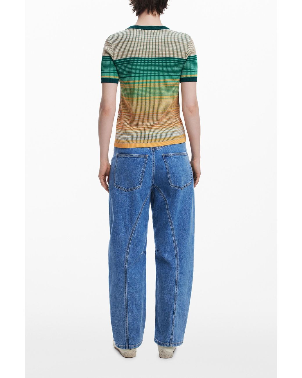 Desigual Green Landscape Knit T-Shirt