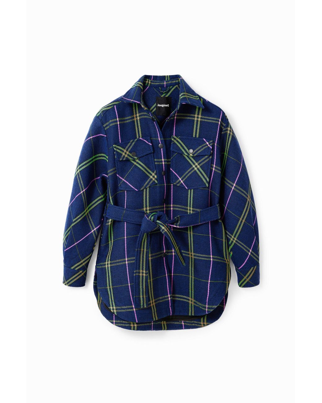 Desigual Blue Plaid Overshirt Jacket