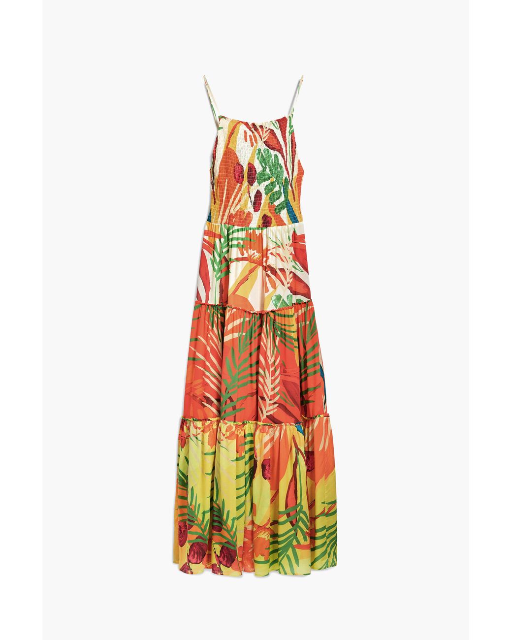 Desigual White Tropical Ruffle Dress, Viscose