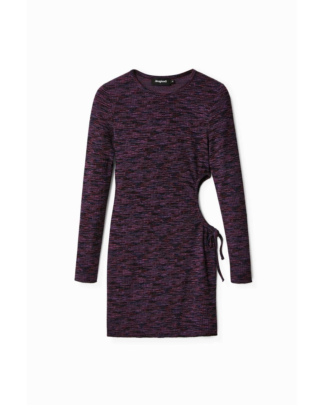 Desigual Purple Short Slim Cut-Out Dress