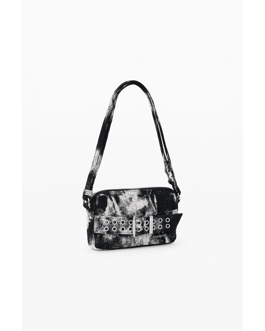 Desigual White Small Textured Crossbody Wallet