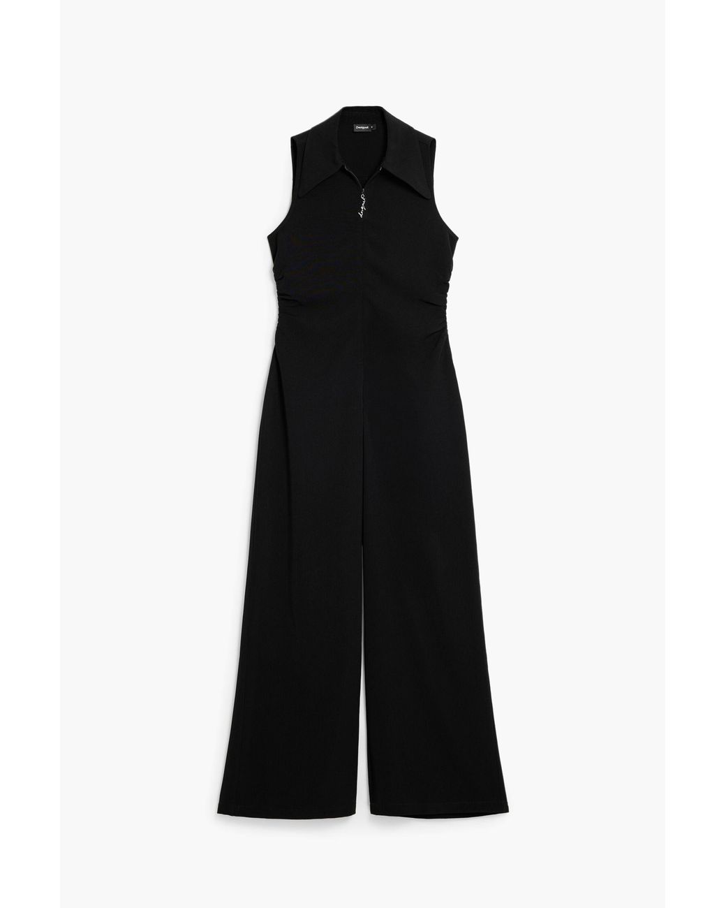Desigual Black Ruched Jumpsuit, Polyester