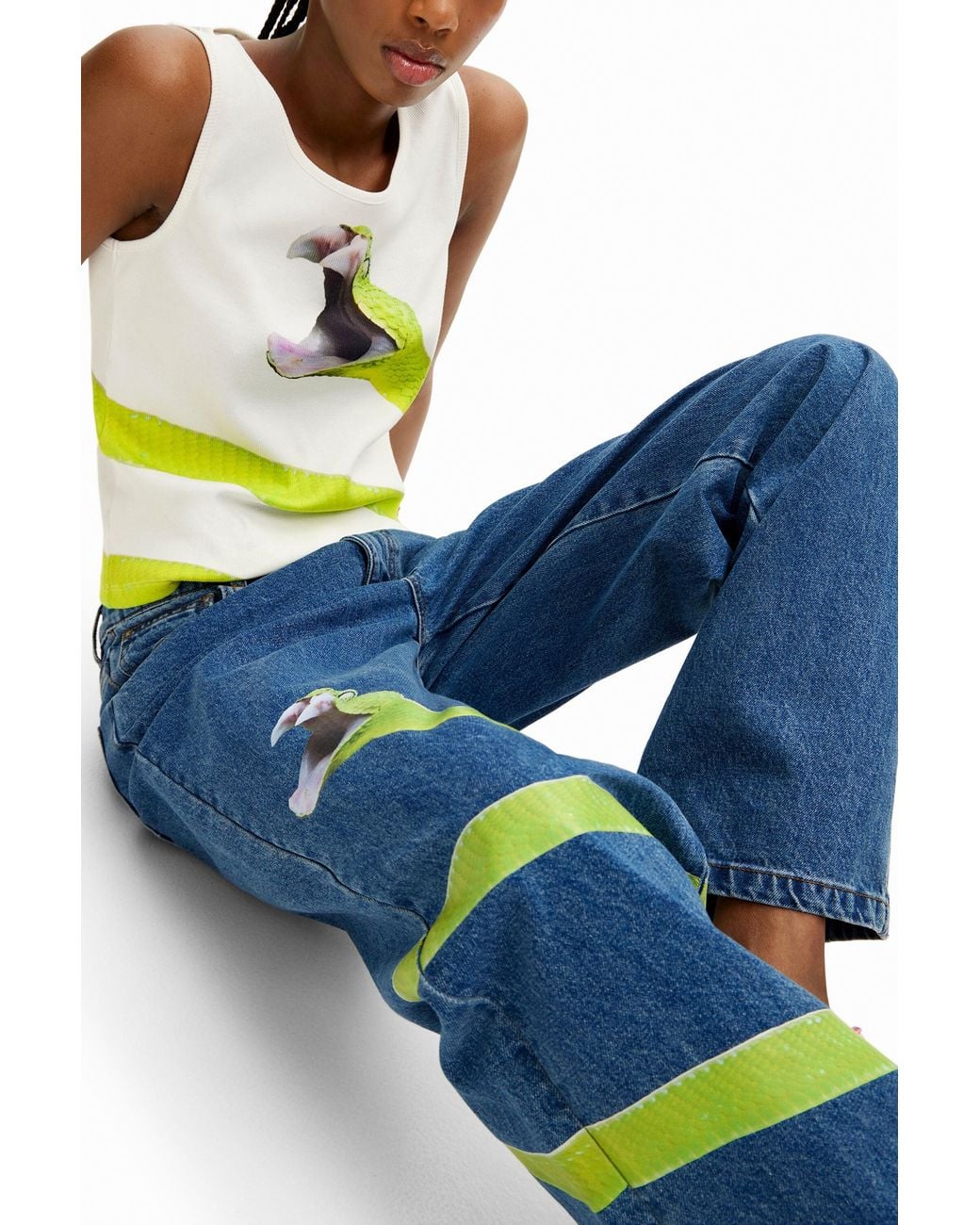 Desigual Blue Tyler Mcgillivary Denim Trousers, Cotton
