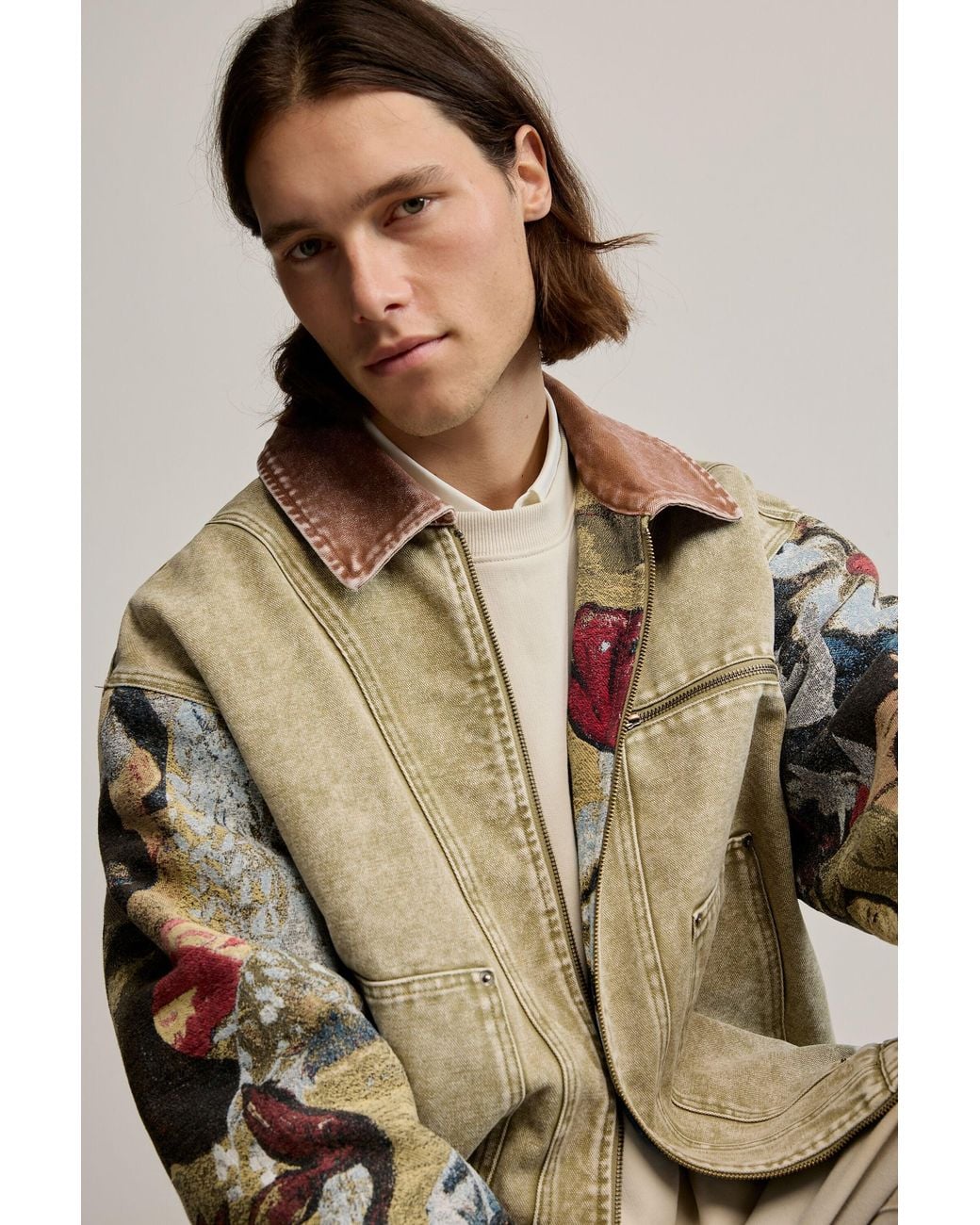 Desigual Natural Printed Jacquard Jacket, Cotton for men