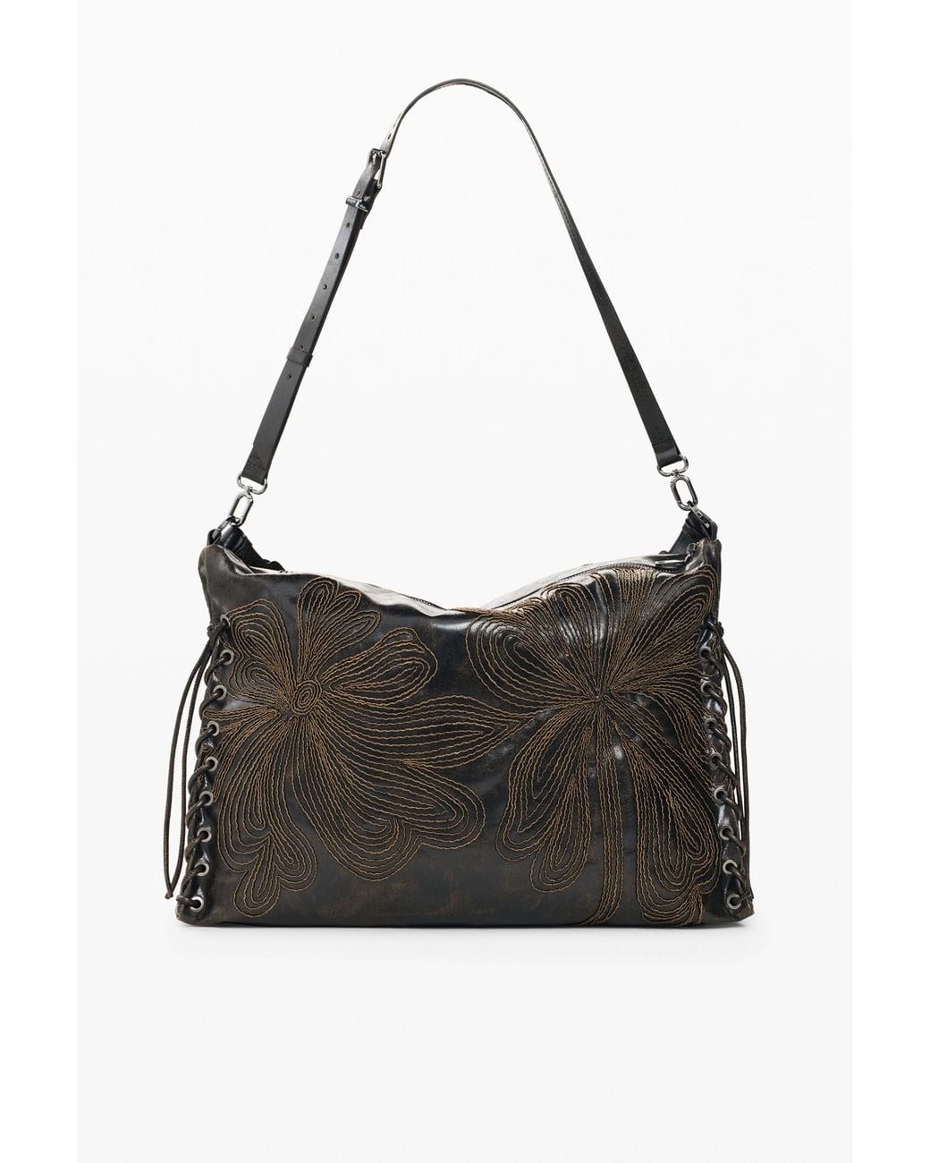 Desigual Black Large Shoulder Bag, Polyurethane