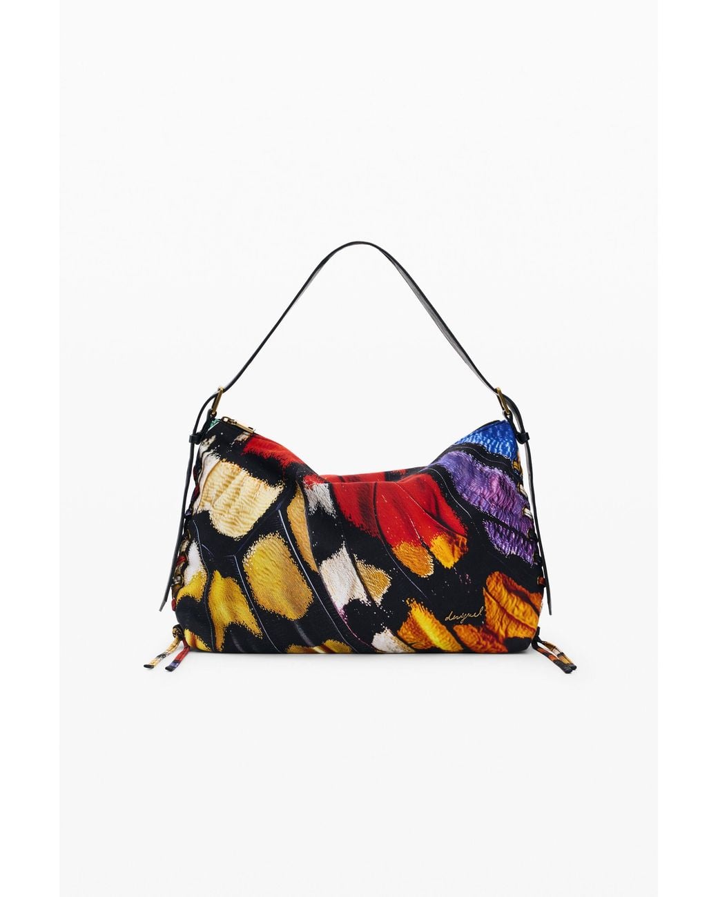Desigual White Large Printed Bag, Cotton
