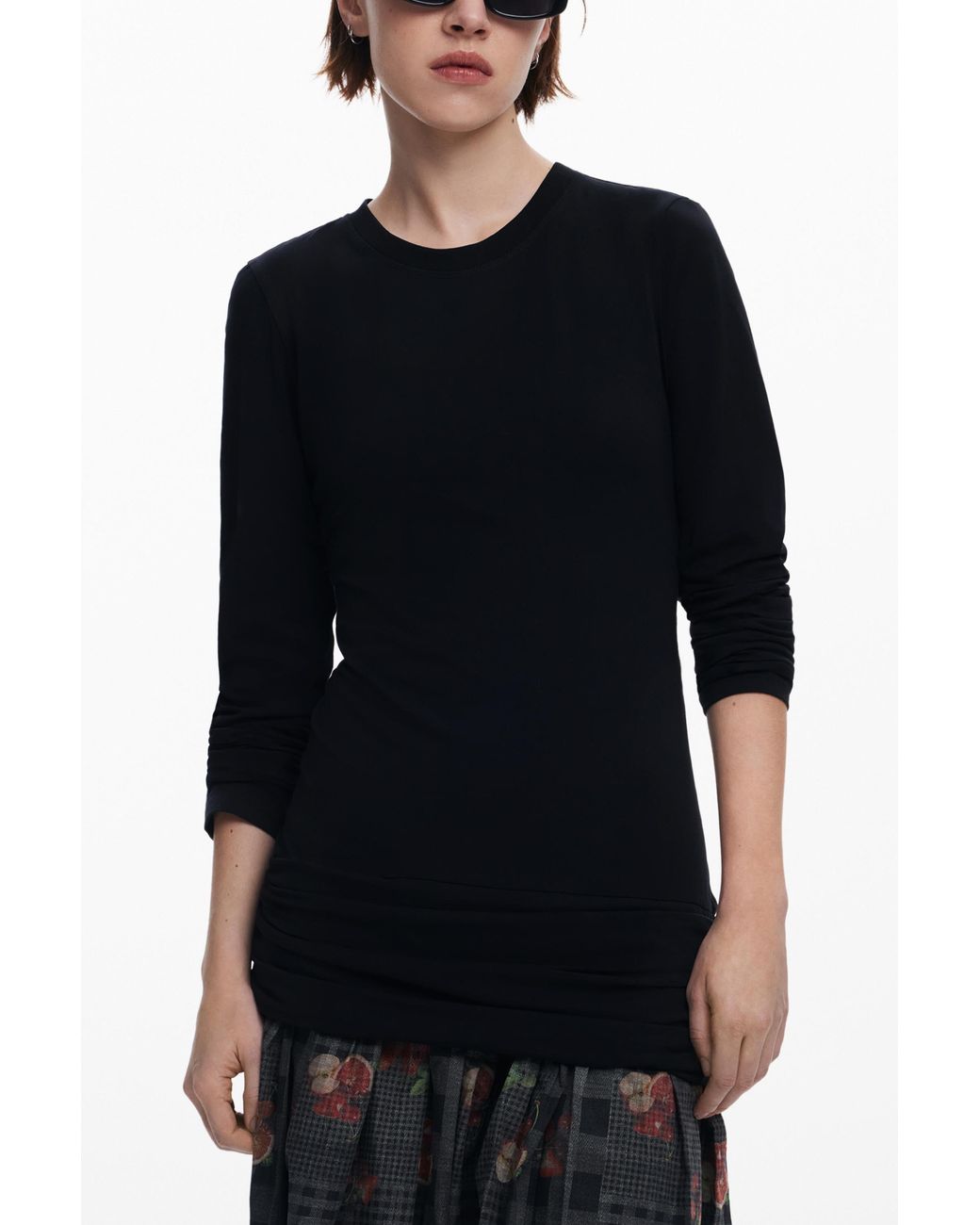Desigual Black Two-Piece Effect Dress, Cotton