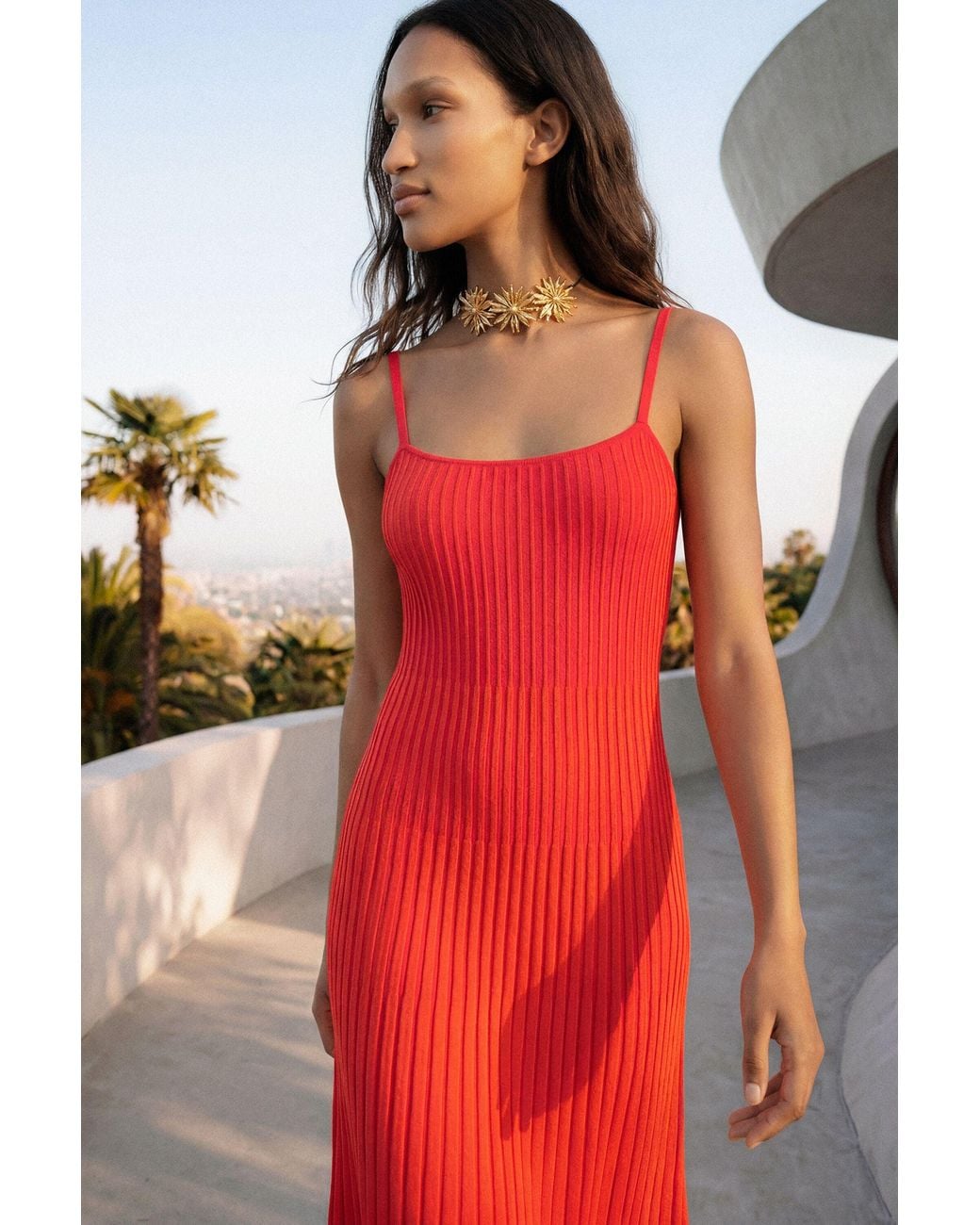 Desigual Red Strappy Dress 100% Cotton, Cotton