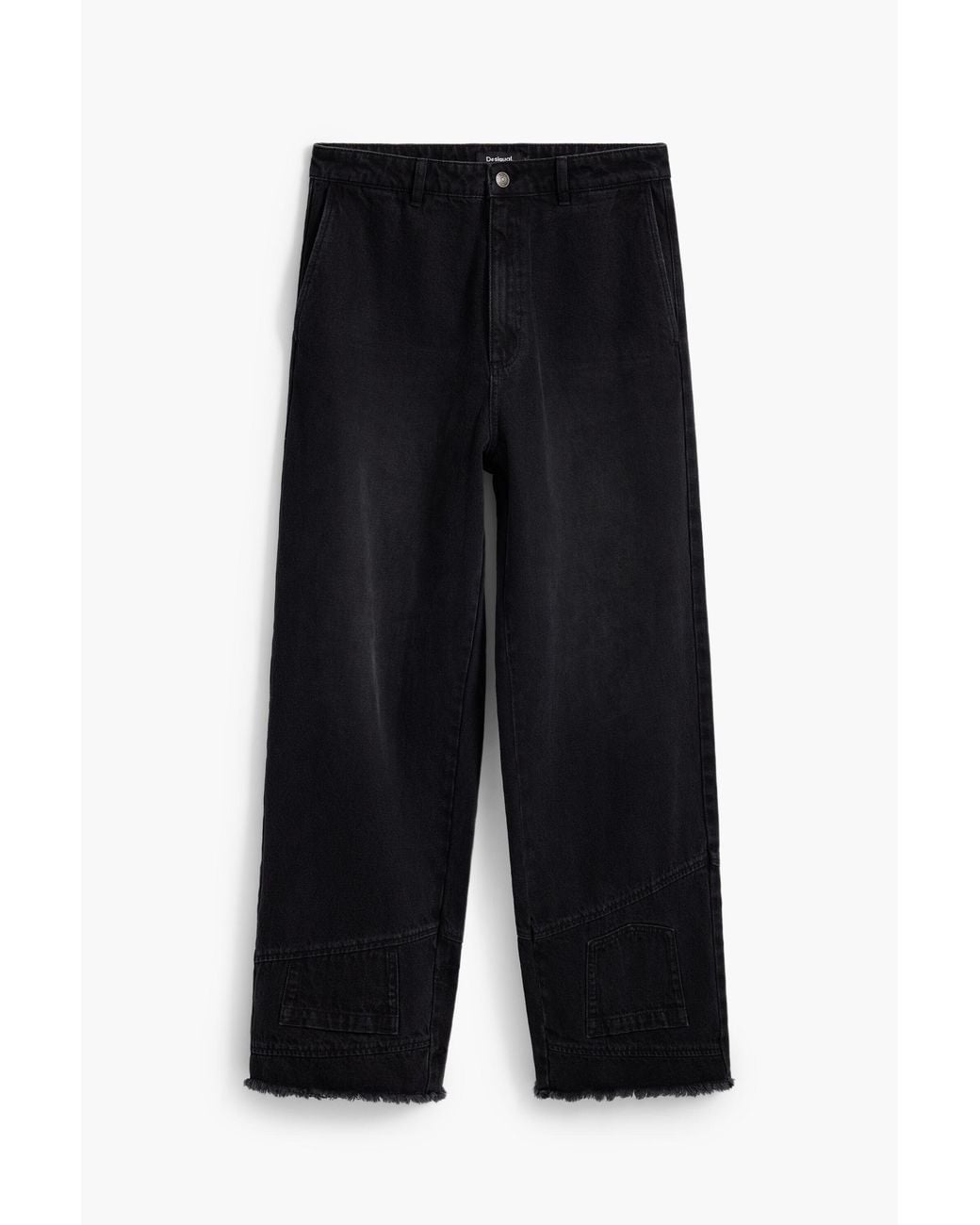 Desigual Blue Upcycling Jeans With Frayed Hem, Cotton for men