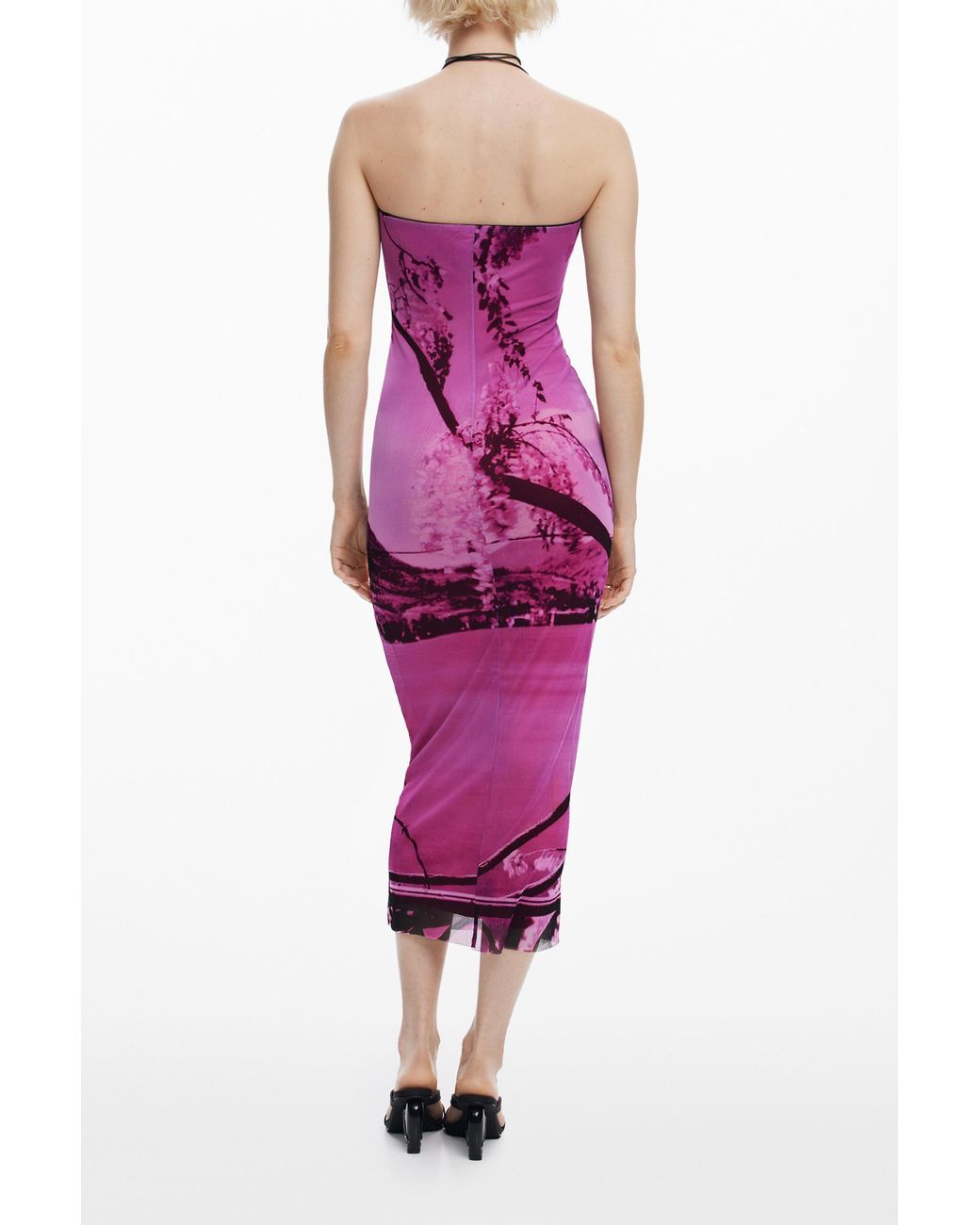 Desigual Red Dress Designed By Mr. Christian Lacroix, Polyester