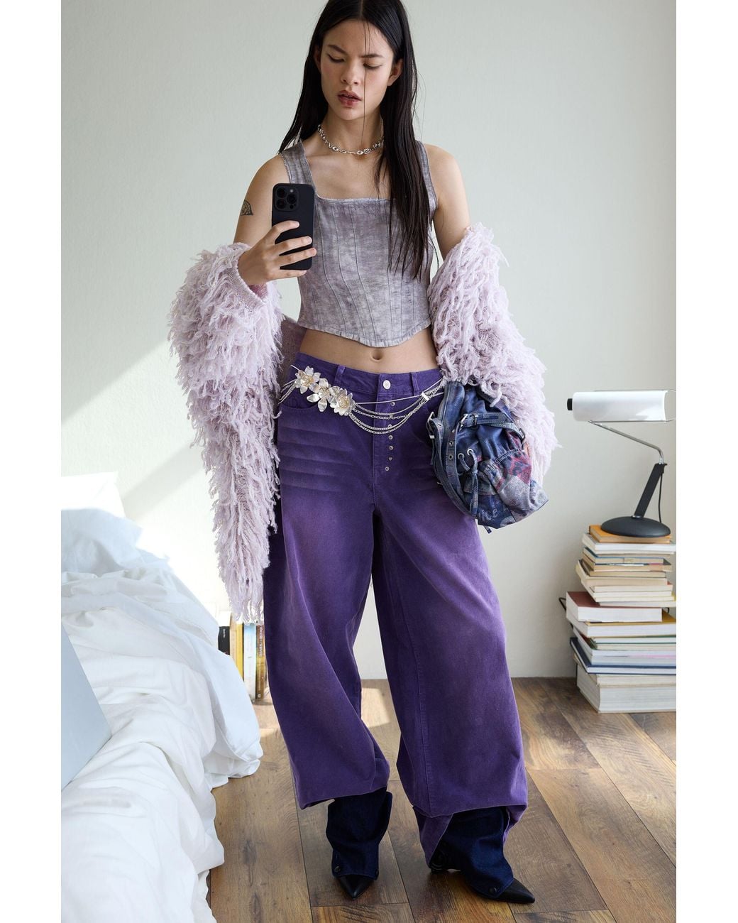 Desigual Blue Gradient Denim Pants, Cotton