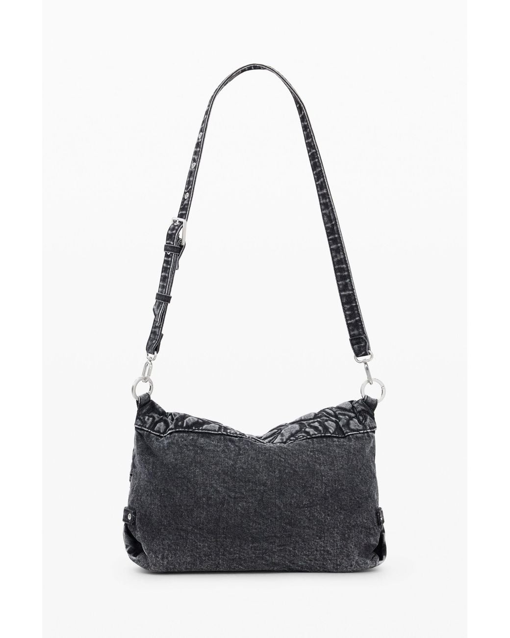 Desigual Black Medium Embroidered Bag, Cotton