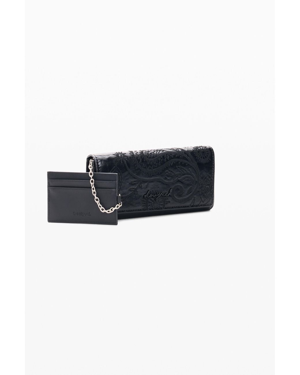 Desigual Black Large Long Wallet, Polyurethane